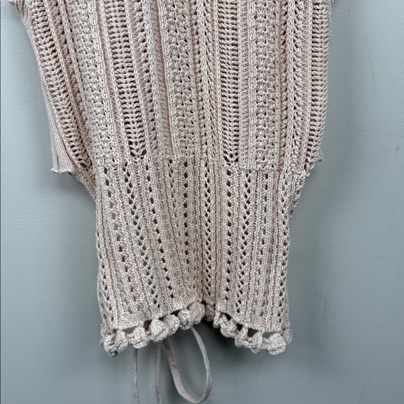 Heartloom Crochet Knit Tie-back Tank Top Vest Sleeveless Boho Cream xs - Picture 4 of 9